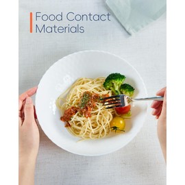 LaGlint 30 OZ Opal Glass Pasta Bowls Set of 6, White 8.5 inch Round Shallow Serving Bowl for Soup, Salad, Dinner, Kitchen Bowl Plates, Microwave Dishwasher Safe