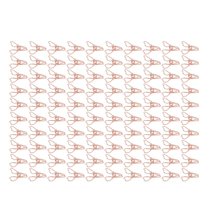 100 Pcs Binder Clips Hollow Heart Shape Strong Clamping Force