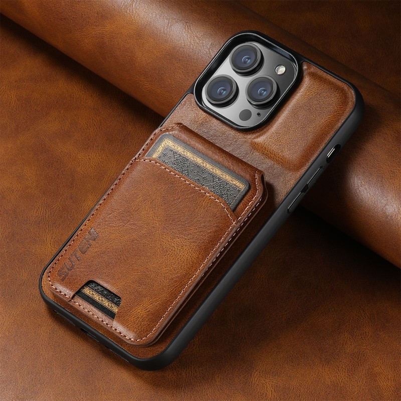 [通拓商品]适用iPhone15Pro苹果14插卡手机壳三星S23U支架A54谷歌索尼皮套 黑色 iPhone13