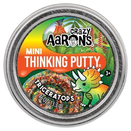 Crazy Aaron's Thinking Putty - Mini Tin - Triceratops - Sensory Putty for Kids and Grown ups in a 2" Tin - (0.47 oz) of putty - Creative and Endless Fun, Stress Relief Therapy Toys