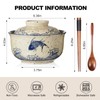 LemonRoad 4 Pack 25oz Ceramic Ramen Bowl with Lid Microwavable