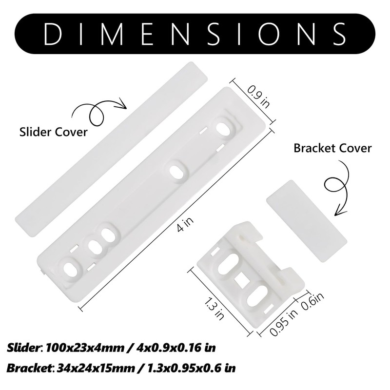 UPTTHOW 4Pcs Universal Integrated Fridge Freezer Door Slider with Screws,