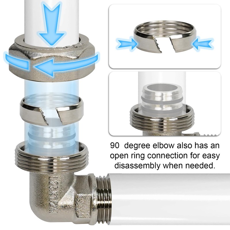 90 Degree Elbow Fitting 3/4 Tubing x 1/2" Male NPT