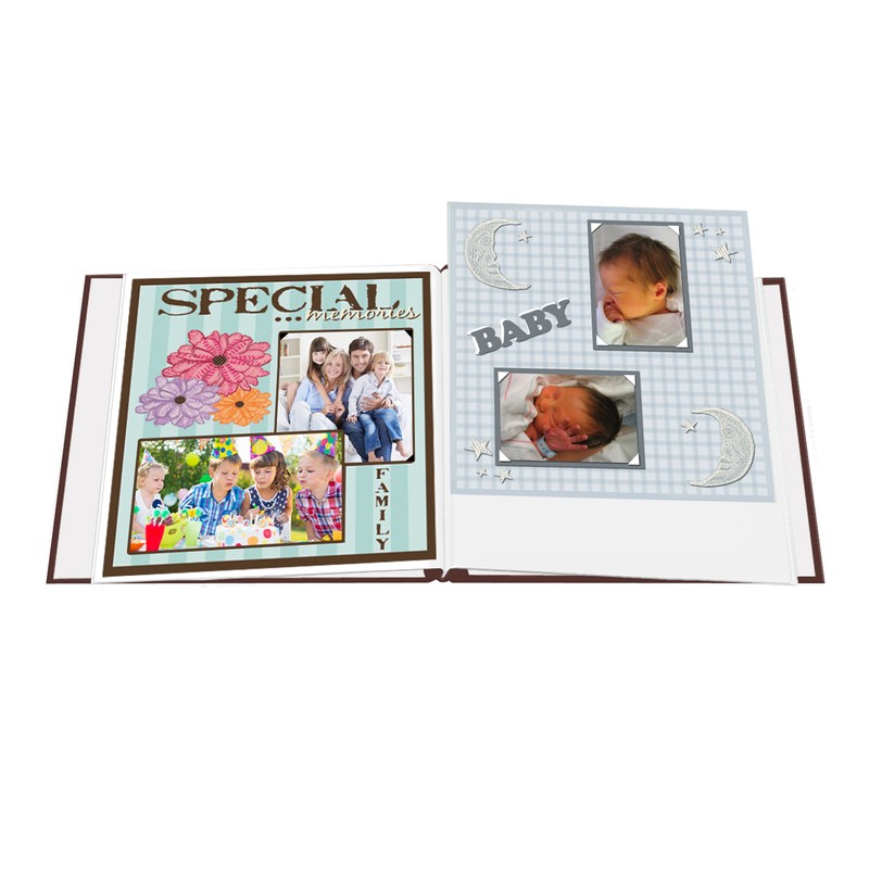 Pioneer Baby Owl Printed Design Post Bound Scrapbook Album 12"X12"-Blue