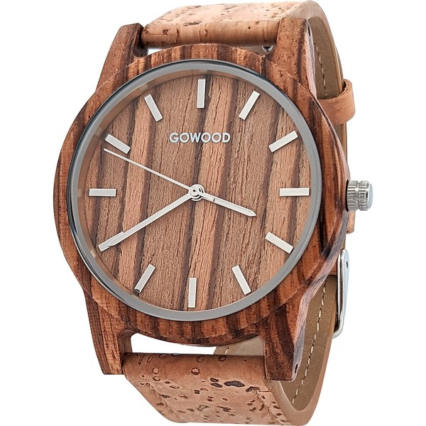 Zebra Wood Watch with Real Portuguese Natural Cork Wristband