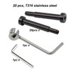 Toukioo Black Cable Railing Hardware Kit, for 3/16 Cable Railing