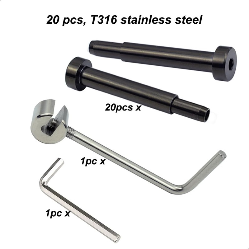 Toukioo Black Cable Railing Hardware Kit, for 3/16 Cable Railing