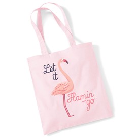 Flamingo Gifts for Women, Flamingo Tote Bag Shoulder Bag, Reusable Flamingo Bag for Shopping, Books, Flamingo Gifts Shopper Bags - Flamin-Go-PPINK