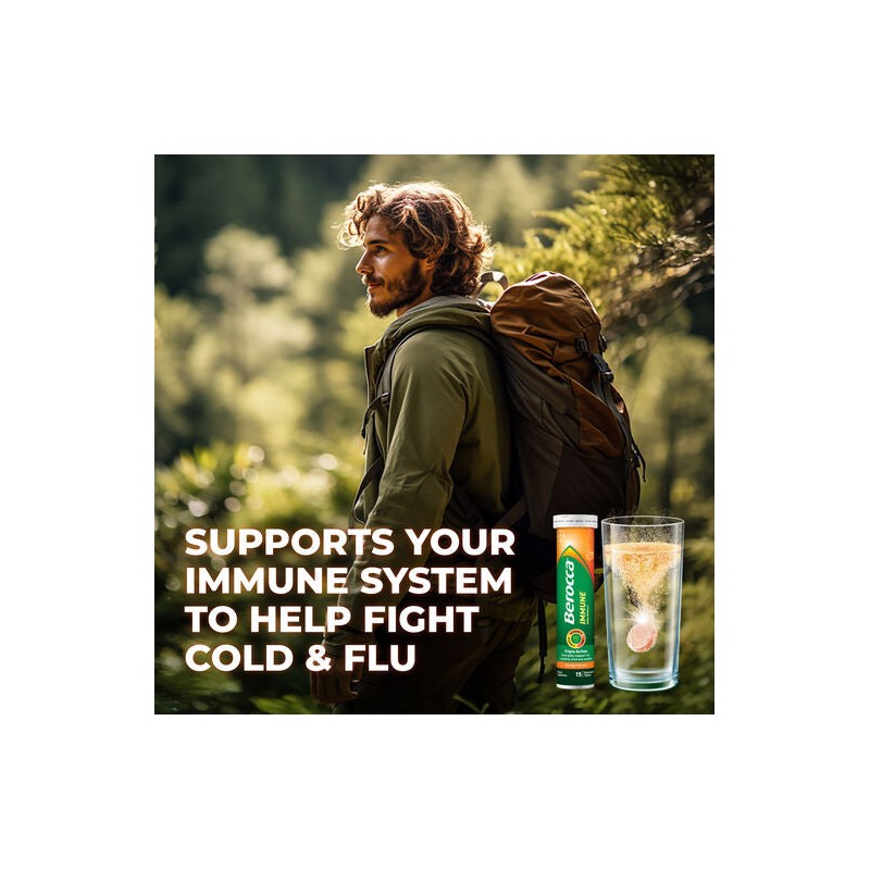 Berocca Immune Daily Defence Vitamin C, D and Zinc, Orange
