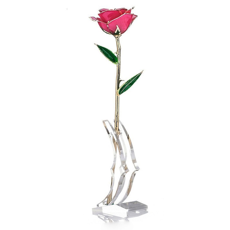 Long Stem Dipped 24k Gold Rose in Gift Box with