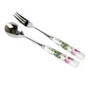 Wildflower Pleated Water Basin (Large) + Ceramic Teaspoon/Fork 9 Pieces