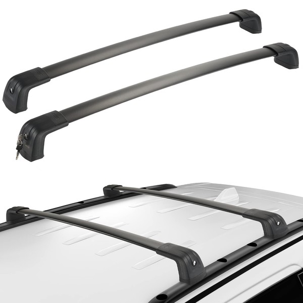 ISSYAUTO Roof Rack Cross Bars with Lock Compatible with 2011-2022 Grand Cherokee Altitude/SRT/Trackhawk with Roof Black Moldings, Aluminum Rooftop Cargo Carrier Crossbars