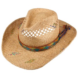 Stetson Western Raffia Hat Cowboy Charm Women Men Summer, natural, M