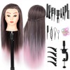 24-Inch Hairdressing Mannequin Head with Synthetic Fiber Hair – Styling,