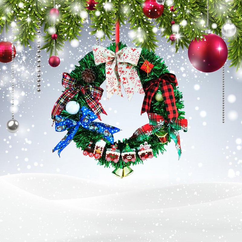 Christmas Front Door Wreath Funny Santa Claus Leg Decor Christmas