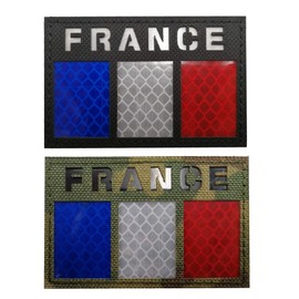 Reflective Flag France Military Tactical Morale Patch France Badge Emblem Iron on Clothes Backpack Accessories with Velcro
