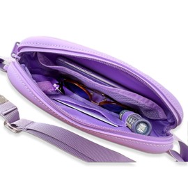 Silicone Water-Resistant Fanny Pack – Adjustable Crossbody Waist Bag with Secure Pockets for Everyday Essentials, Travel & Festivals (Lilac)