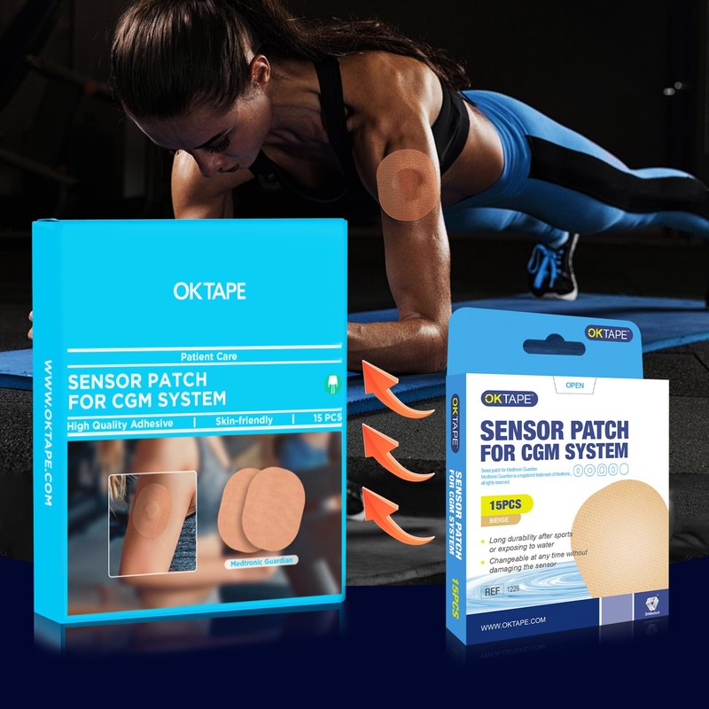 OK TAPE Adhesive Patches for MEDTRONIC Guardian and Other Sensor,