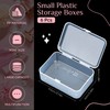 ISKYBOB 6 Packs Small Plastic Storage Containers, Clear Rectangle Bead