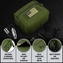 bvya Molle Pouch - Tactical Compact Water-Resistant EDC Admin Pouch Multi-Purpose Utility Gadget Gear Pouch, TIT12501124B