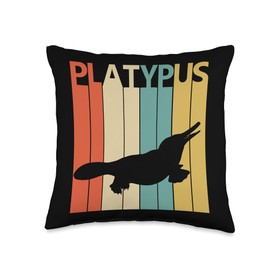 Funny Animal Platypus Artwork Print Cute Platypus Safari Zoo Animal Art Throw Pillow, 16x16, Multicolor