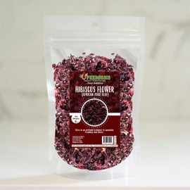 FOM~S Dried Hibiscus flower Roselle Leaf (Sabdariffa) Zobo 8oz/227g Zero additive