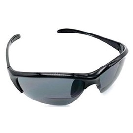 Bifocal Sun Reader Sport and Wrap Around Reading Sunglasses, Unisex Half Frame Readers for Men and Women (Black 8381, 3.00)