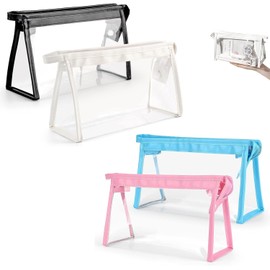 Large Capacity Pencil Bag PVC Clear Pencil Case, 4Pcs Clear Pencil Case Pencil Pouch with Zipper, Clear Pencil Case Large Capacity Pencil Case, PVC Pen Box See-Through Pencil Case Clear Pencil Case