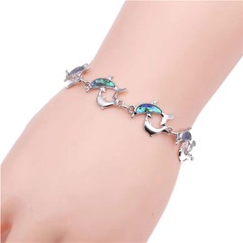 KunBead Jewelry Couple Dolphin Shell Bracelet for Women Birthday Adjustable Bracelets for Summer