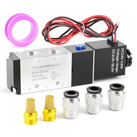 TAILONZ PNEUMATIC 3/8 Inch BSP Solenoid Valve 24V Single Coil Pilot-Operated Electric 2 Position 5 Way Connection Type 4V310-10