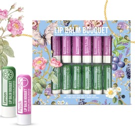 Beauty4Britain Set of 12 Luxury Lip Balms Bouquet 12 Different Fragrances Unisex Protects & Repairs Hydrated Enriched with Beeswax, Coconut Oil, Shea Butter, Vitamin E & Aloe Vera