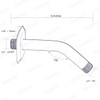 TRUSTMI 6-Inch Shower Arm with Flange, Solid Stainless Steel, Wall