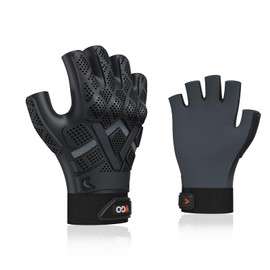Vgo... NGG X1 1 Pair Seamless Half Finger Mechanic Gloves Work Gloves with Ankle Cuff (TP1136)