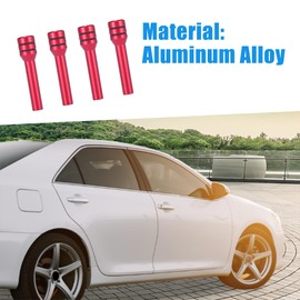 A ABSOPRO Car Interior Door Lock Knob Pull Pins 1.93"x0.43" Aluminum Alloy Red (Set of 4)
