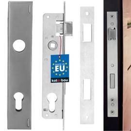 KOTARBAU® Mortice Lock for Doors Steel Insert 90/20 mm with Lock Box Galvanised Steel Right and Left Room Door Lock Door Bolt Door Lock Mortice Lock Room Door Profile Cylinder Lock