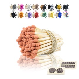 2” Inch Long Wooden Refill Matchsticks with Strike Stickers - Safety Matches Wholesale Bulk Loose by Chandler Studio (Orange, 100 Pieces)