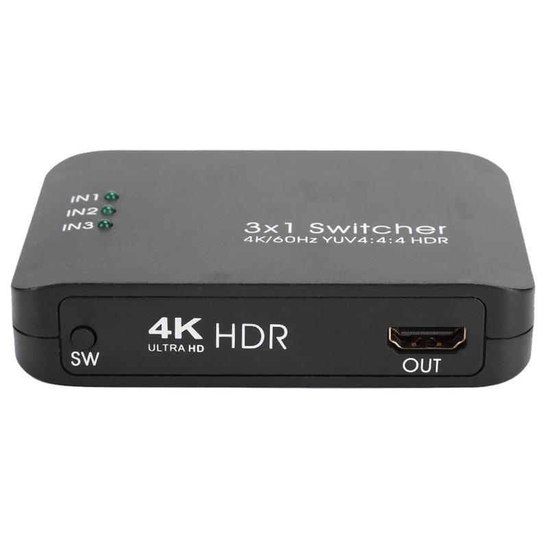 3x1 4K HDMI 2.0 Switcher HD IR Remote Control Splitter