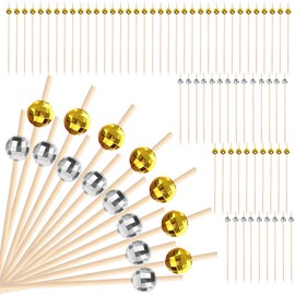 HINFHI 200 Disco Ball Tags, Food Decorations, Cocktail Tags, Fruit Tags, Party Supplies.