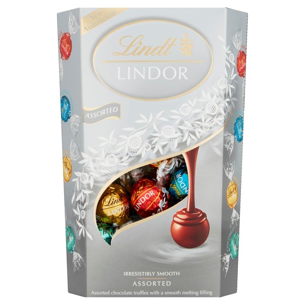 Lindt Lindor Silver Assorted ChocolateTruffles Box Extra Large | Approx 48 truffles, 600g | Contains a Smooth Melting Filling | Gift Present Sharing Box for Him and Her |Christmas, Birthday, Thank you