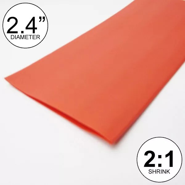Yongli 2.4" ID Red Heat Shrink Tube 2:1 ratio wrap