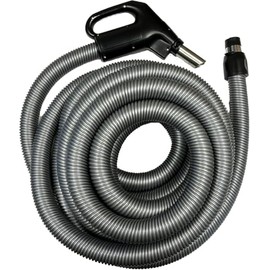 Wessel-Werk Universal Central Vacuum Hose, 30 ft. - 35 ft., Low-Voltage Crushproof Central Vacuum Hose with On/Off Suction Control Switch on Hose Handle, Gray (33ft. Hose)