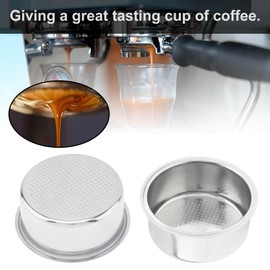 Reusable 51mm Coffee Filters Cups 2Pcs, Stainless Steel Espresso Coffee Filters Double Layer Pressurized Portafilter Filter Baskets, Espresso Machine Accessories Fit for Delonghi EC5 / EC7 / EC9