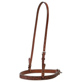 Turquoise Cross Floral Carved Noseband, Chestnut