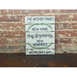 New Home, New Beginnings, New Memories, Christmas/Wedding or Housewarming Gift, Blended Family, Custom Home Decor, Farmhouse Style Canvas, Family
