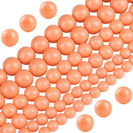 BONNY BOXX 100PCs 8MM Round Glass Beads for Jewelry Making, Solid Color Glass Beads Pastel Beads Bracelet Loose Beads for Earring Necklace Making DIY Crafts (Orange)