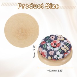 HARFINGTON Pin Cushions Sewing Cute Needle Japanese Style Cushion Needle Holder Pincushions Magnetic Top Wooden Base for Sewing Quilting Needlework DIY Crafts, Floral Dark Blue