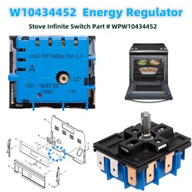 W10434452 WPW10434452 PS11754687 PS3503258 AH3503258 EA3503258 AP6021365 2118918 Oven Range Stove Infinite Switch Energy Regulator Dual Surface Element Control Switch Replacement Part