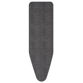 Brabantia Size D (53 x 18 in) Replacement Ironing Board Cover with Thick Foam & Felt Padding (Denim Black) Easy-Fit, 100% Cotton