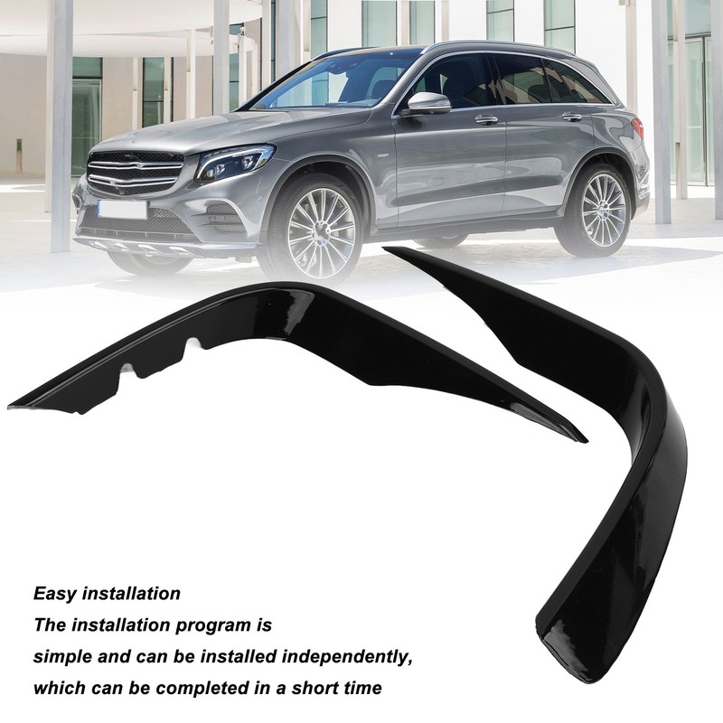 Front Bumper Wind Knife Fin Car Gloss Black Fog Light