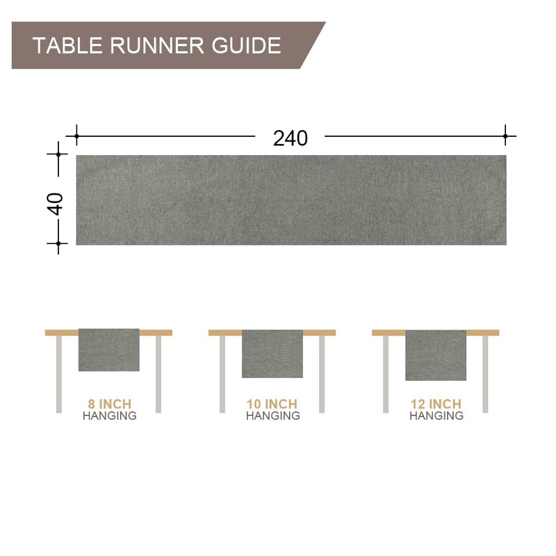Modern Decorative Table Runners - Waterproof, Outdoor, Grey (40*180 cm)